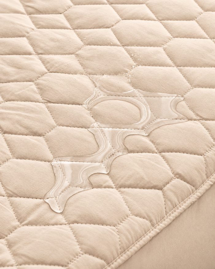 Waterproof Quilted Mattress Protector – Beige