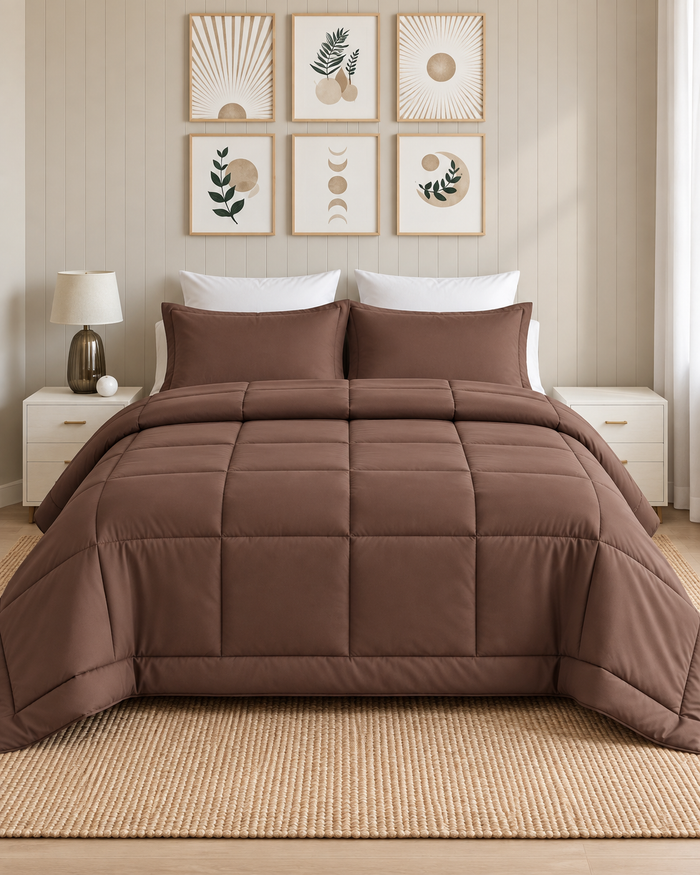 Microfiber Comforter – Chocolate Solid
