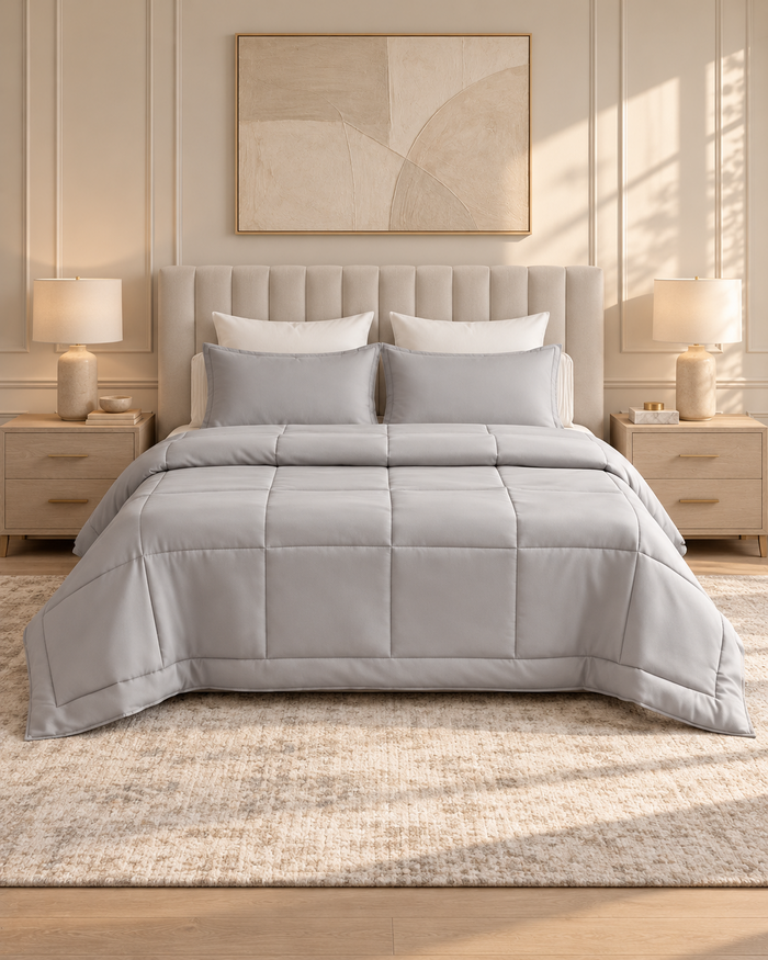 Microfiber Comforter – Silver Solid