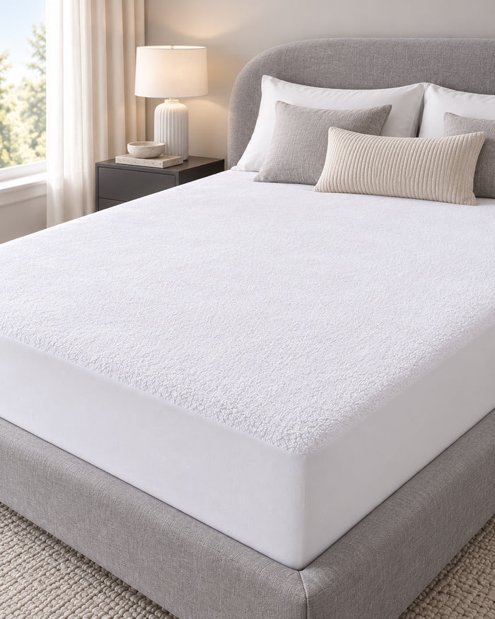 Waterproof Terry Mattress Protector – White