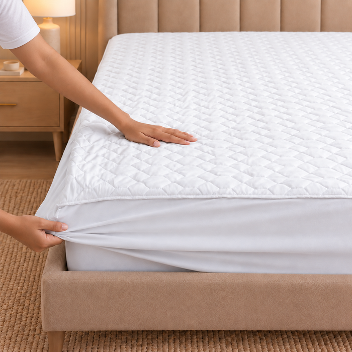 Waterproof Quilted Mattress Protector – White