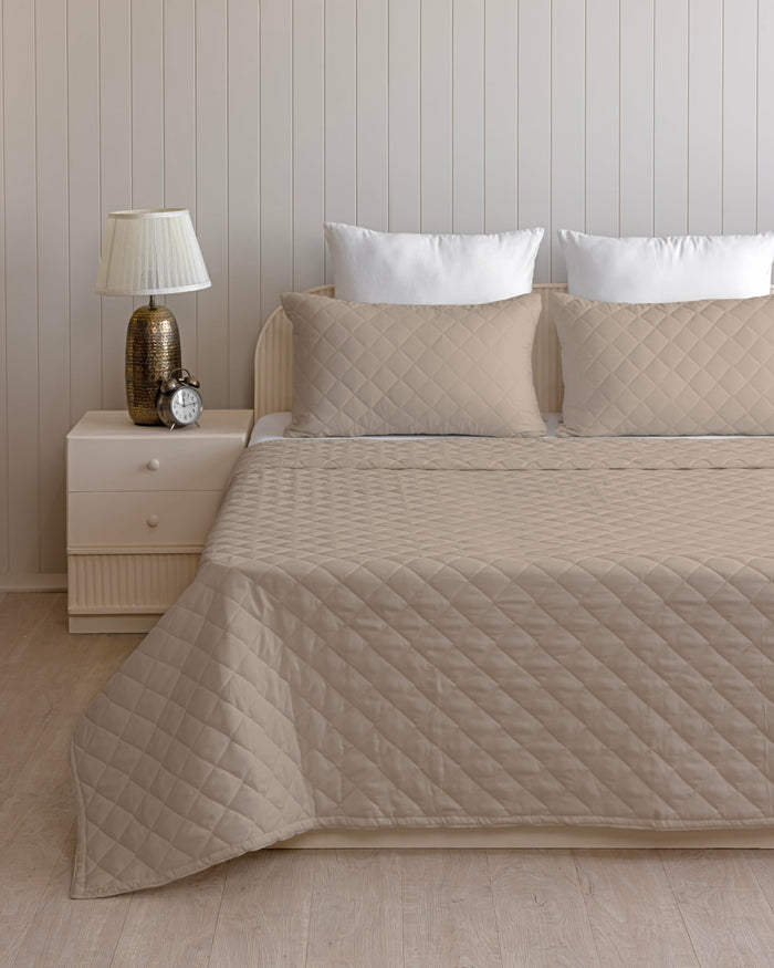 Quilted Dohar – Solid Mocha