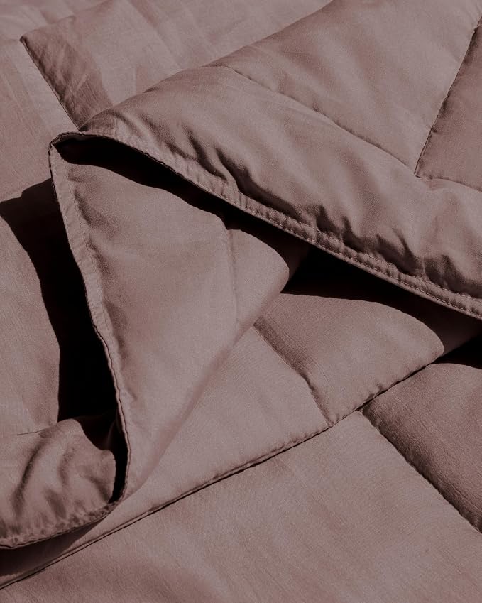 Westy Home chocolate solid microfiber comforter edge and stitching detail