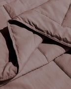 Westy Home chocolate solid microfiber comforter edge and stitching detail