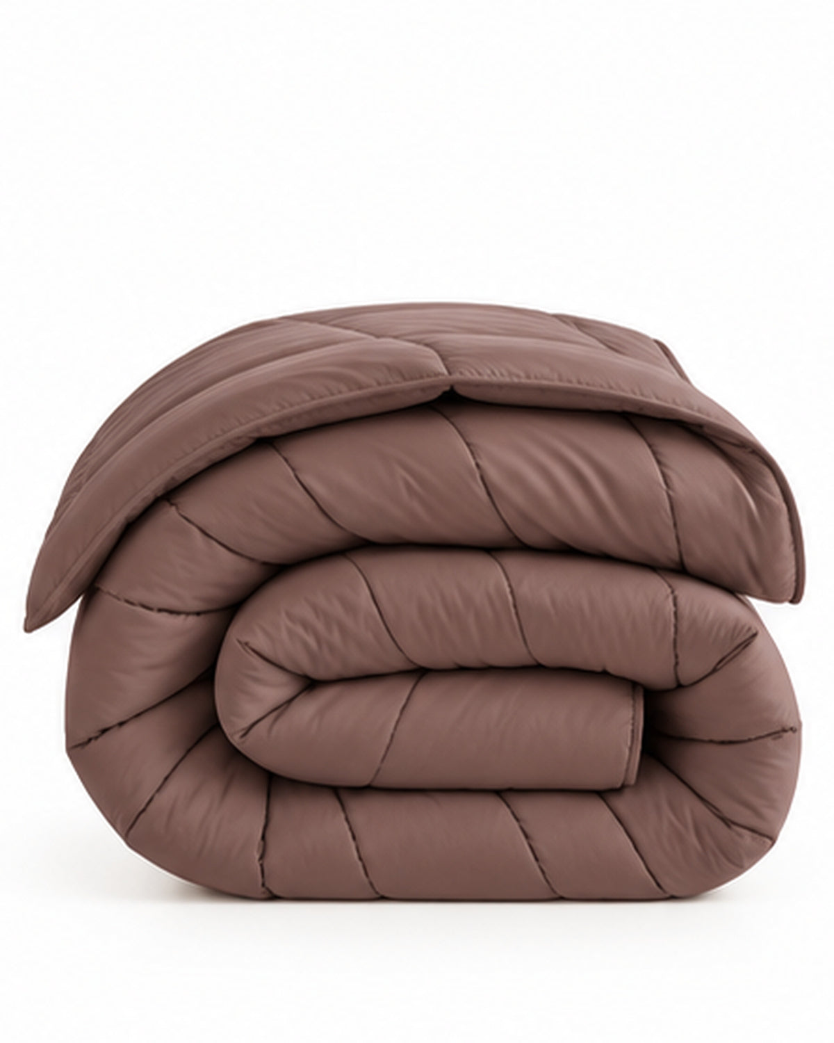 Westy Home chocolate solid microfiber comforter folded product view