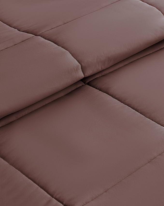 Westy Home chocolate solid microfiber comforter texture close-up