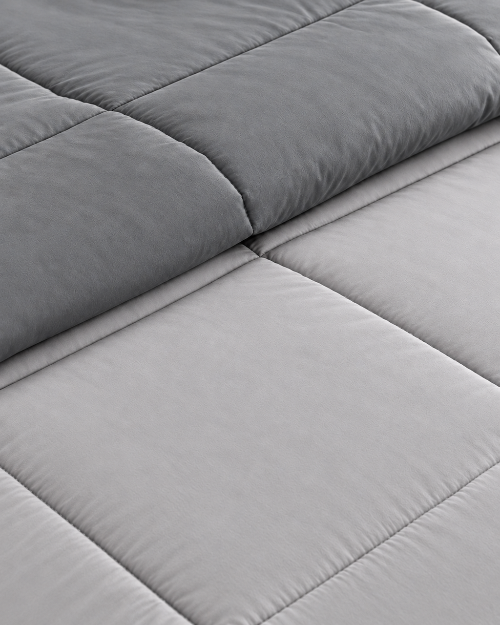 Westy Home Dark Grey & Silver Grey reversible microfiber comforter fabric close-up