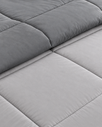 Westy Home Dark Grey & Silver Grey reversible microfiber comforter fabric close-up