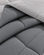 Westy Home Dark Grey & Silver Grey reversible microfiber comforter close-up