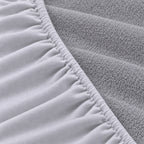 Grey Terry Mattress Protector elastic edge and terry texture detail