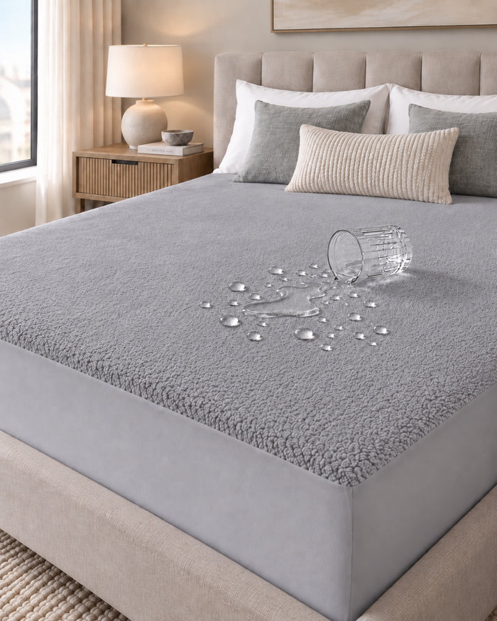 Waterproof Terry Mattress Protector – Grey