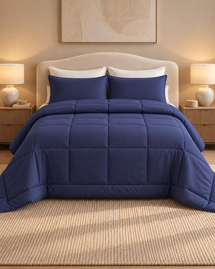 Microfiber Comforter – Navy Blue