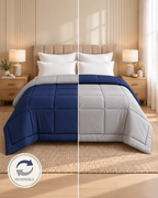 Westy Home Navy Blue & Silver Grey reversible microfiber comforter comparison