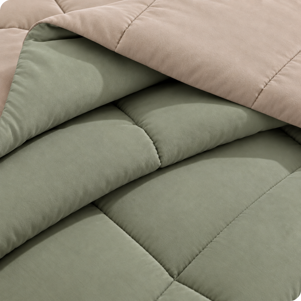 Westy Home Pearl & Moss reversible microfiber comforter close-up
