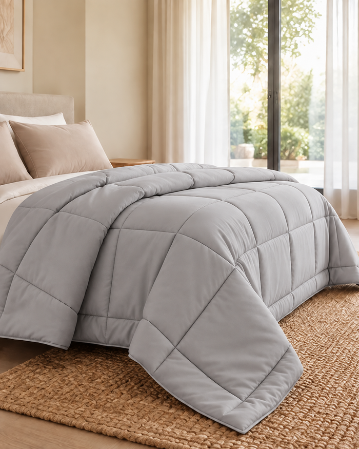 Microfiber Comforter – Silver Solid