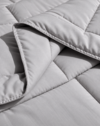Westy Home Silver Solid microfiber comforter folded edge close-up