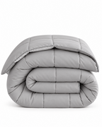 Westy Home Silver Solid microfiber comforter folded on white background