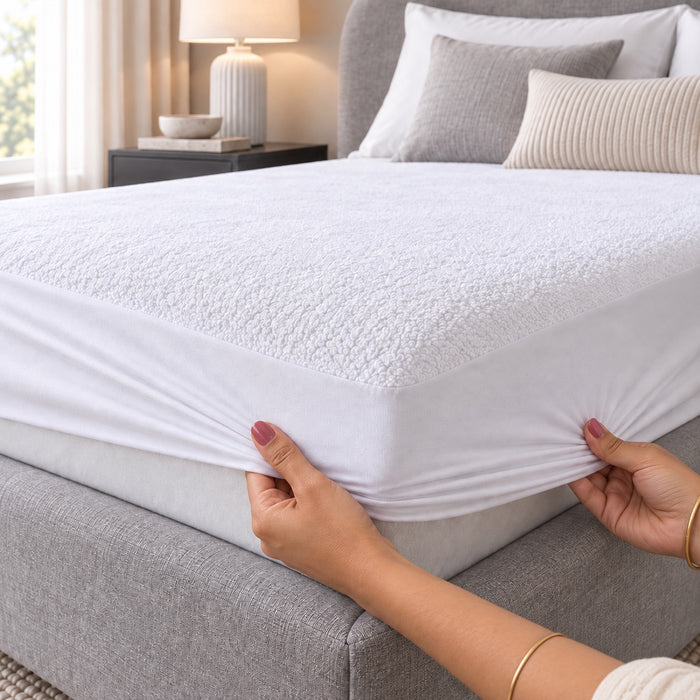 Waterproof Terry Mattress Protector – White