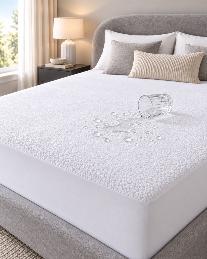 Waterproof Terry Mattress Protector – White
