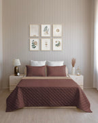 Westy Home quilted dohar, Chocolate & Taupe, front bedroom view