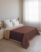 Westy Home quilted dohar, Chocolate & Taupe, angled bedroom view