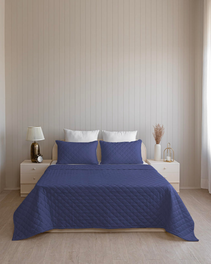 Quilted Dohar – Navy Blue