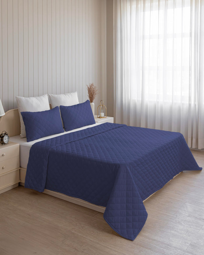 Quilted Dohar – Navy Blue
