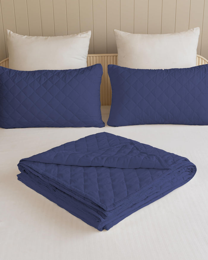 Quilted Dohar – Navy Blue