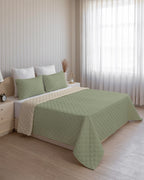 Westy Home quilted dohar, Pearl & Moss, angled bedroom view